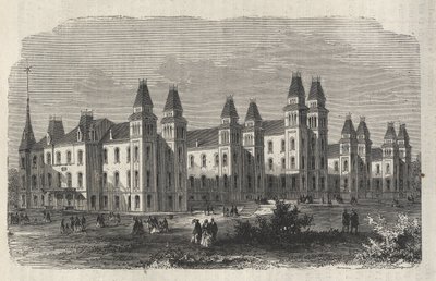 Ward Island Emigrant Hospital - New York State - Emigration Commission Establishment - Incisione in 
