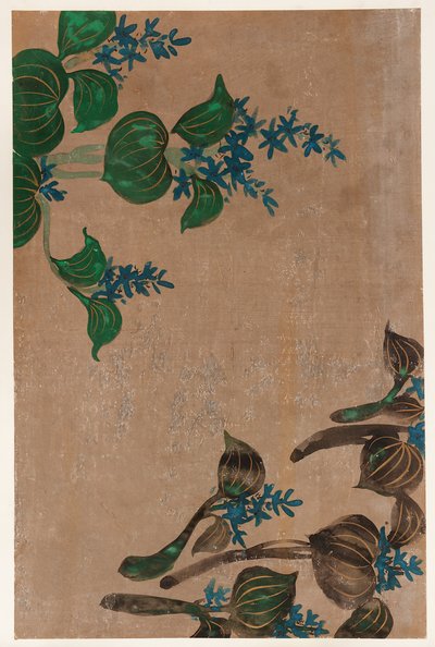 Piante acquatiche con fiori blu da Unknown artist