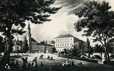 Castello della città di Weimar, incisione, Germania da Unknown artist