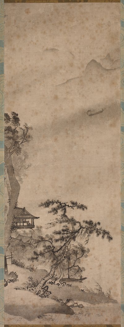 Paesaggio ventoso con barca a vela da Unknown artist