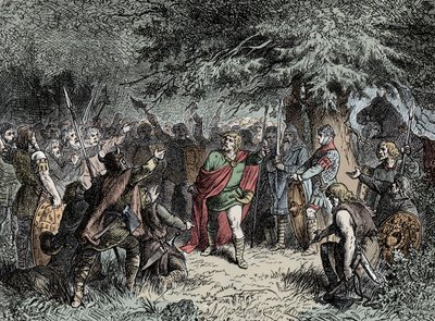 Widukind chiama i suoi Sassoni alle armi - Widukind di Sassonia (circa 750-810) chiama i Sassoni a sollevarsi contro l