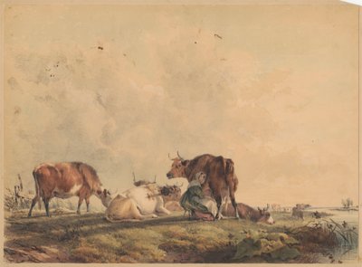 Donna che Munge una Mucca da Unknown artist