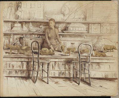 [Donna al banco dei giocattoli] da Unknown artist