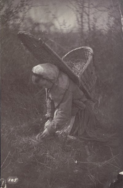 [Donna con cesto sulla schiena] da Unknown artist