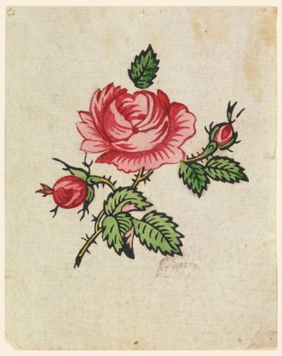Prova di xilografia per un tessuto stampato da Unknown artist