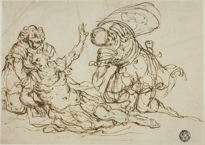 Guerriero ferito e due compagni da Unknown artist