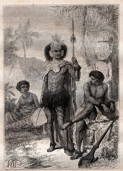 nativi delle Isole Marchesi - Viaggio del Capitano James Cook da Unknown artist