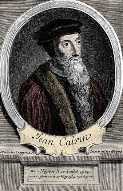 Ritratto di Jean Calvin, riformatore religioso e scrittore francese da Unknown artist