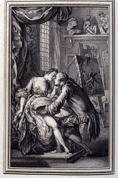 La tavola - in "Racconti e novelle in versi" di Jean La Fontaine. 1762. da Unknown artist