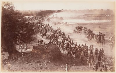 Una batteria da montagna in marcia durante il Campo di esercitazione di Delhi da Unknown photographer