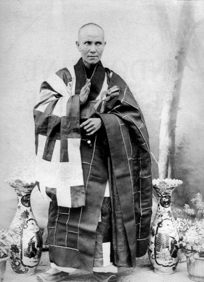 Bonzo annamita in Cocincina, Indocina, c. 1900 (foto b/n) da Unknown photographer
