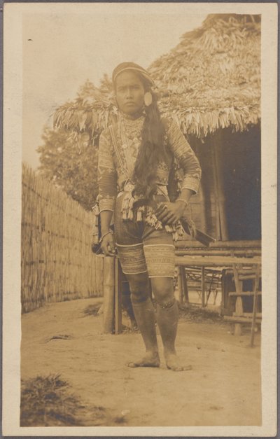 Datto Bulon, capo dei Bagobo, vestito in abiti da guerriero, Esposizione della Louisiana Purchase da Unknown photographer