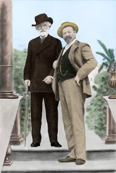 Giuseppe Verdi, compositore italiano, e il tenore Francesco Tamagno a Montecatini alla fine del XIX secolo da Unknown photographer