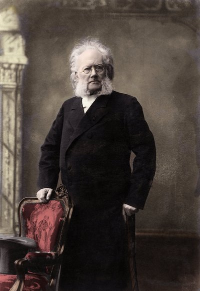 HENRIK IBSEN (1828-1906) poeta e drammaturgo norvegese - Ritratto di Henrik (Henri) Johan Ibsen (1828-1906), drammaturgo norvegese da Unknown photographer