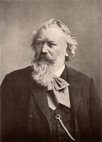 Johannes Brahms (1833-1897) compositore tedesco, mezzatinta da Unknown photographer