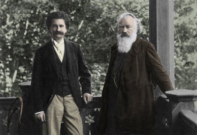 Johannes Brahms (1833-1897) con Johann Strauss (1825-1899) da Unknown photographer