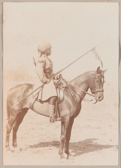 Lance Daffadar Sultan Khan, Cavalleria Indiana, ordine di esercitazione, Delhi da Unknown photographer