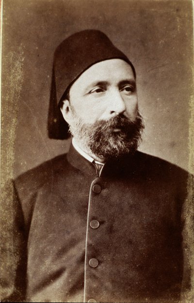 Ritratto di Ahmet Mithat Pasha (1822-1883), statista riformatore turco. Fotografia. Ankara, Società Storica Turca da Unknown photographer