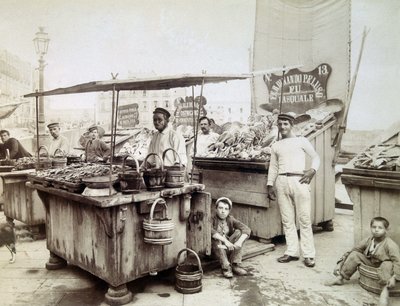 Venditori di ostriche di Santa Lucia a Napoli, fine XIX secolo da Unknown photographer