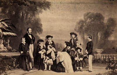 Dipinto che raffigura la famiglia reale inglese da Unknown photographer