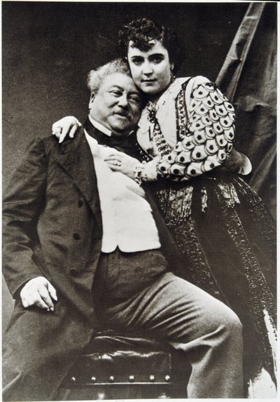 Ritratto di Alexandre Dumas Padre (1802 - 1870) e la sua amante da Unknown photographer