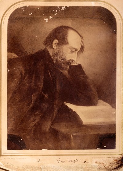 Ritratto di Giuseppe Mazzini, con autografo (foto b/n) da Unknown photographer