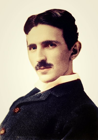 Ritratto di Nikola Tesla, ingegnere, fisico e inventore serbo-croato da Unknown photographer