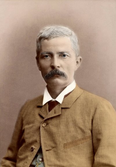 Ritratto di Sir Henry Morton Stanley (nato John Rowlands) (1841-1904), giornalista ed esploratore gallese. colorazione successiva da Unknown photographer