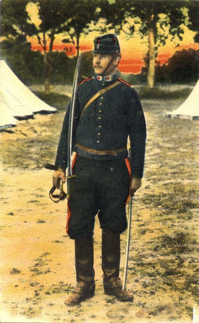 Ritratto di un artigliere in servizio durante la Prima guerra mondiale (1914-1918). da Unknown photographer