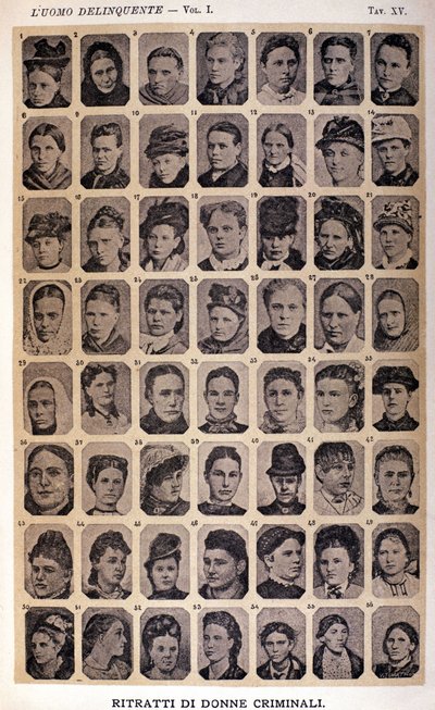 Ritratti di donne criminali. Album di fotografie raccolte da Cesare Lombroso (1835-1909), criminologo italiano: L