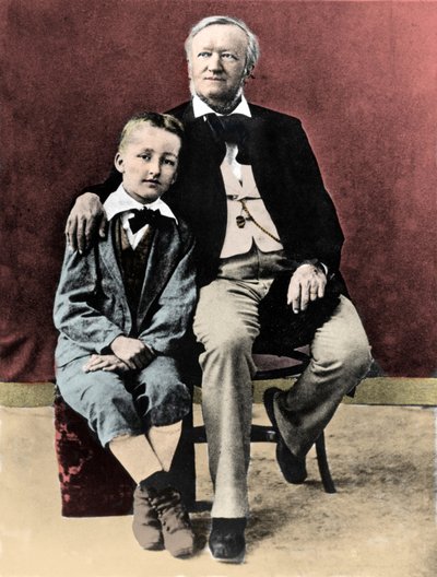 Richard Wagner con suo figlio Siegfried Wagner (1869-1930) circa 1880 da Unknown photographer