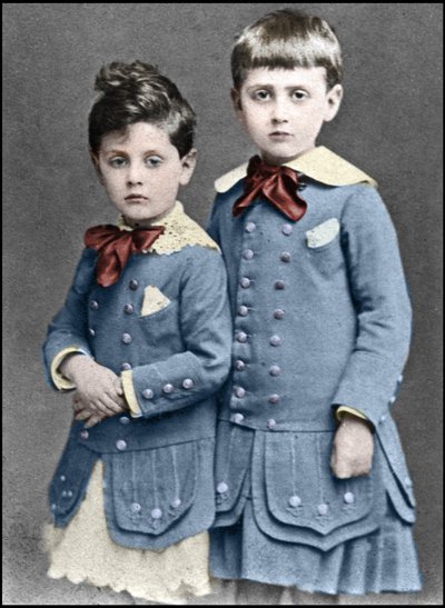 Robert e Marcel Proust bambini nel 1877 da Unknown photographer