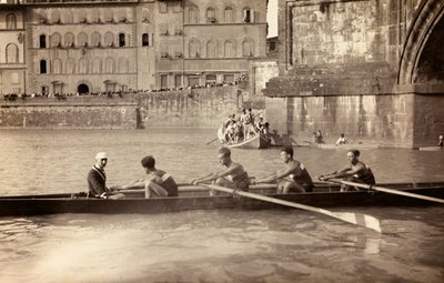 Remare sul fiume Arno, Firenze da Unknown photographer