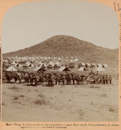 Royal Horse Artillery, Slingersfontein, Guerra Boera, c.1899 da Unknown photographer