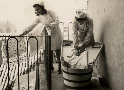 Alcune donne impegnate nella pratica del lavaggio alla scuola femminile di formazione professionale "Regina Elena" di Imola, oggi scuola media "Innocenzo da Imola" da Unknown photographer