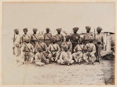 Il 15º Reggimento (Ludhiana) di Fanteria Nativa del Bengala nel paesaggio desertico del Sudan da Unknown photographer