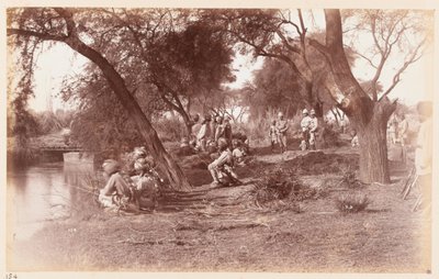 La presa del ponte del canale di Alipur da parte della Cavalleria delle Guide, Campo di esercitazione di Delhi, 1885 da Unknown