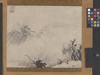Campana del tempio mattutina nella nebbia da Unkoku Tōgan