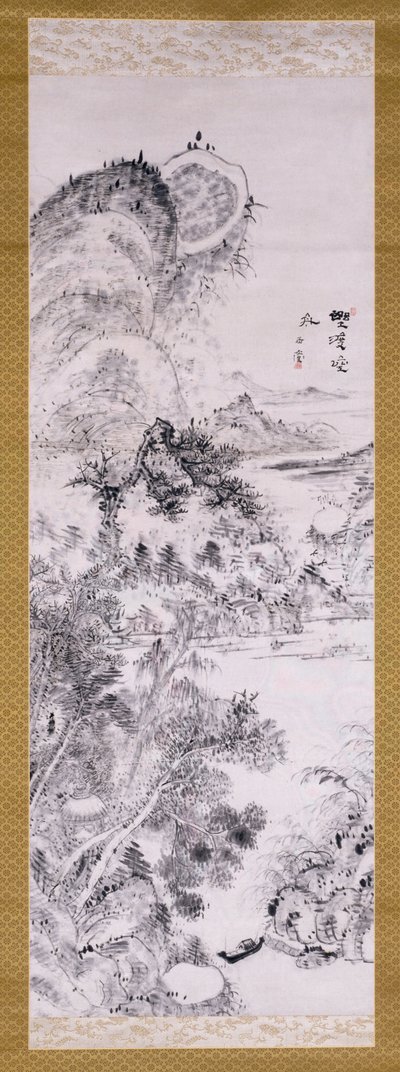 Traghetto vuoto a un attraversamento selvaggio da Uragami Gyokudo