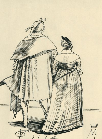 Coppia a passeggio, 1514, 1943 da Urs Graf