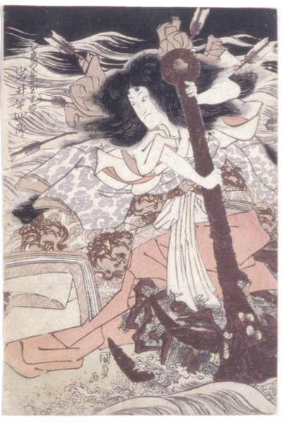 Iwai Hanshiro V come il fantasma della figlia di Taira no Tomomori, Tamamushi da Utagawa (1786 1865) Kunisada