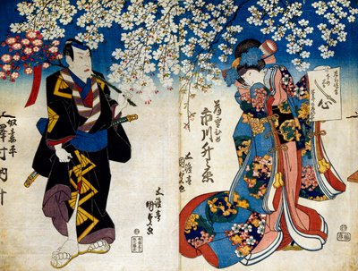 Shiki no Nagame Maru-ni-I no Toshi, attore Toshi, scena da Le Quattro Stagioni da Utagawa Kunisada