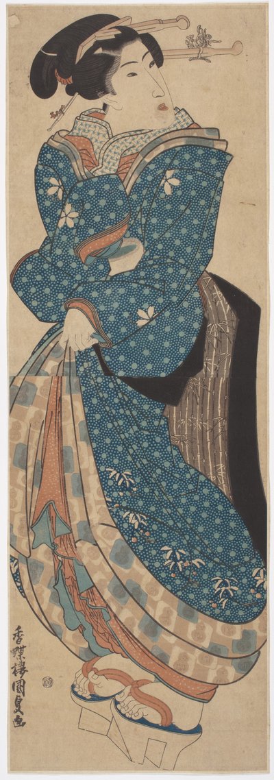 Donna in piedi da Utagawa (1786 1865) Kunisada