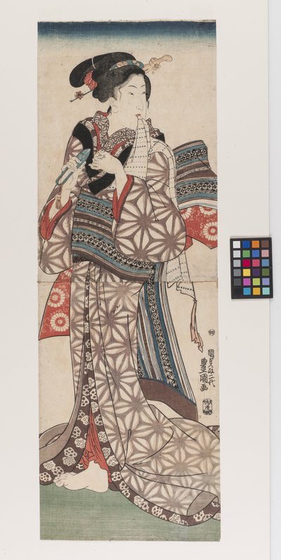 Donna che si taglia le unghie, circa 1845 da Utagawa (1786 1865) Kunisada