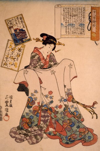 Donna con abiti sontuosi da Utagawa Kunisada