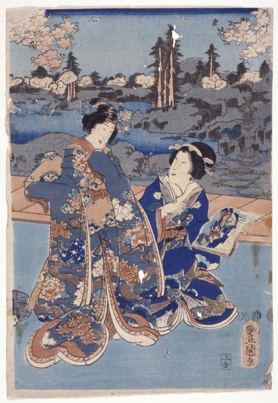 Un confronto di Edo delle figure di Murasaki (Edo Murasaki Sugata Kurabe) da Utagawa (1786 1865) Kunisada