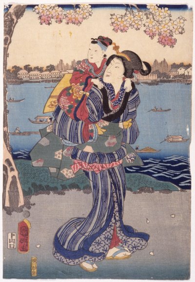Ammirando i fiori di ciliegio a Muk?jima da Utagawa (1835 1888) Kuniaki