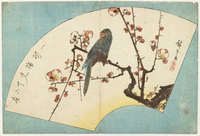 (Pappagallo su un prugno in fiore), metà XIX secolo da Utagawa Hiroshige