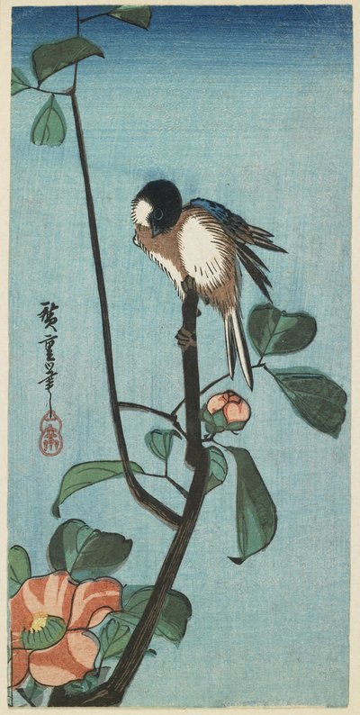 (Cinciallegra su camelia), 1830-1858 da Utagawa Hiroshige