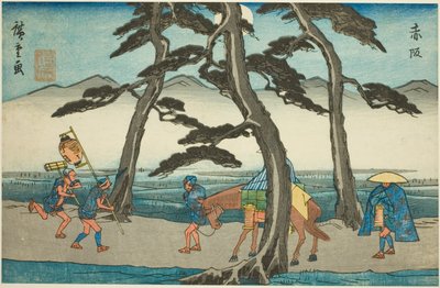 Akasaka, dalla serie "Le cinquantatré stazioni del Tokaido" da Utagawa Hiroshige
